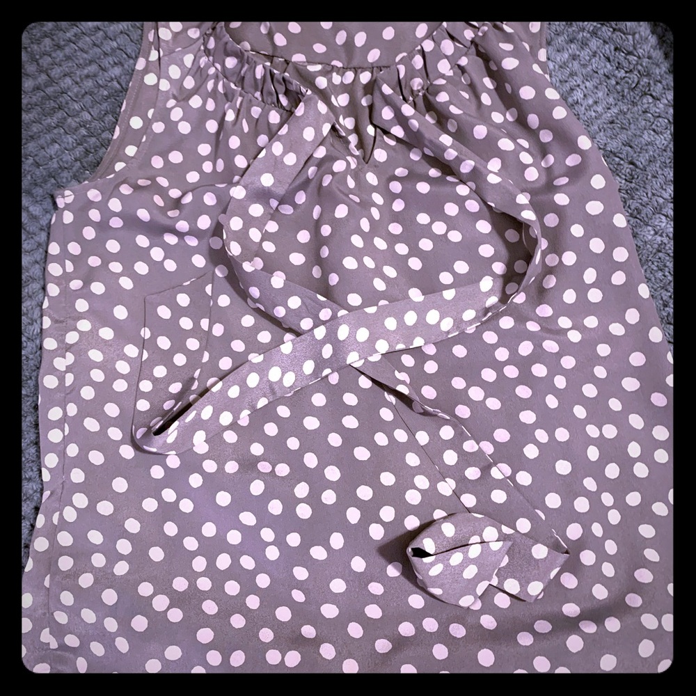 Ann Taylor’s Loft Sleeveless Polk-A-Dot Blouse